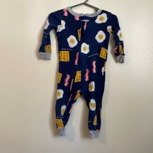 Baby boy one piece breakfast pajamas